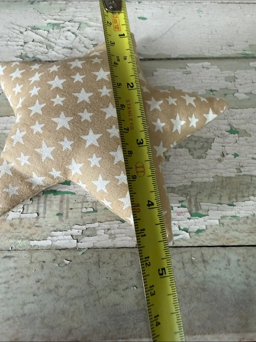 🇺🇸 Mini 4.5” Star-Shaped Decorative Bowl Filler - Beige with White Stars